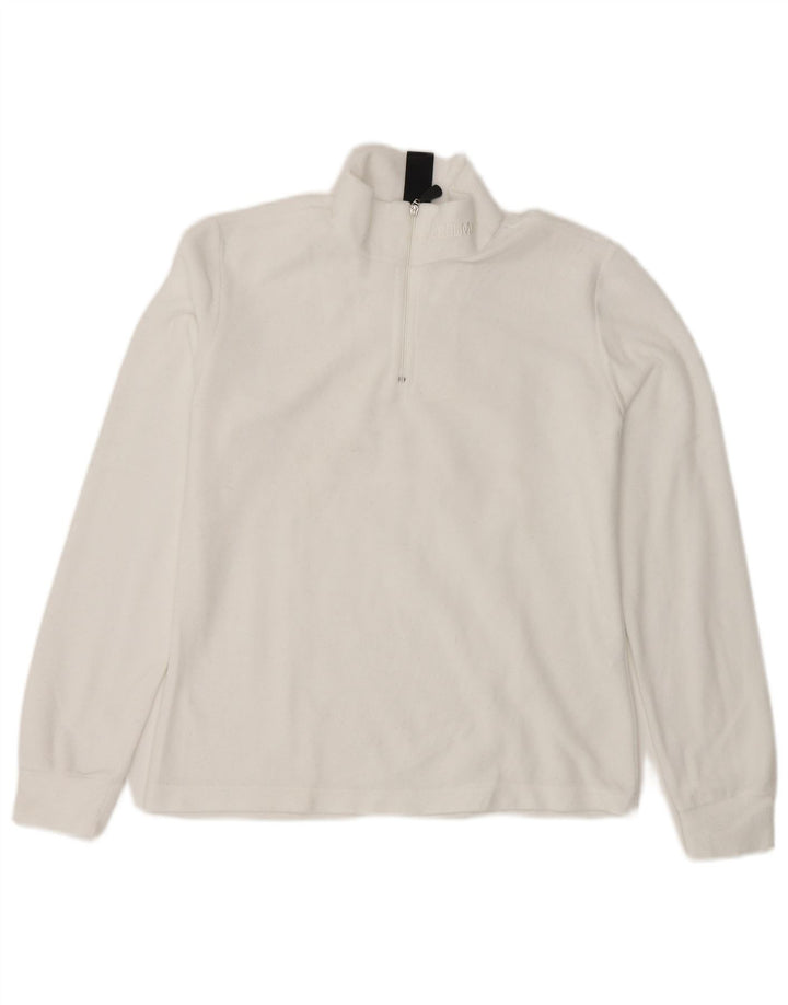 Colmar Womens Zip Neck Fleece Jumper UK 10 Small White Polyester