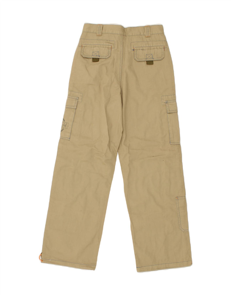 VINTAGE Girls Straight Cargo Trousers 11-12 Years W25 L27 Beige Cotton Vintage Vintage and Second-Hand Vintage from Messina Hembry 