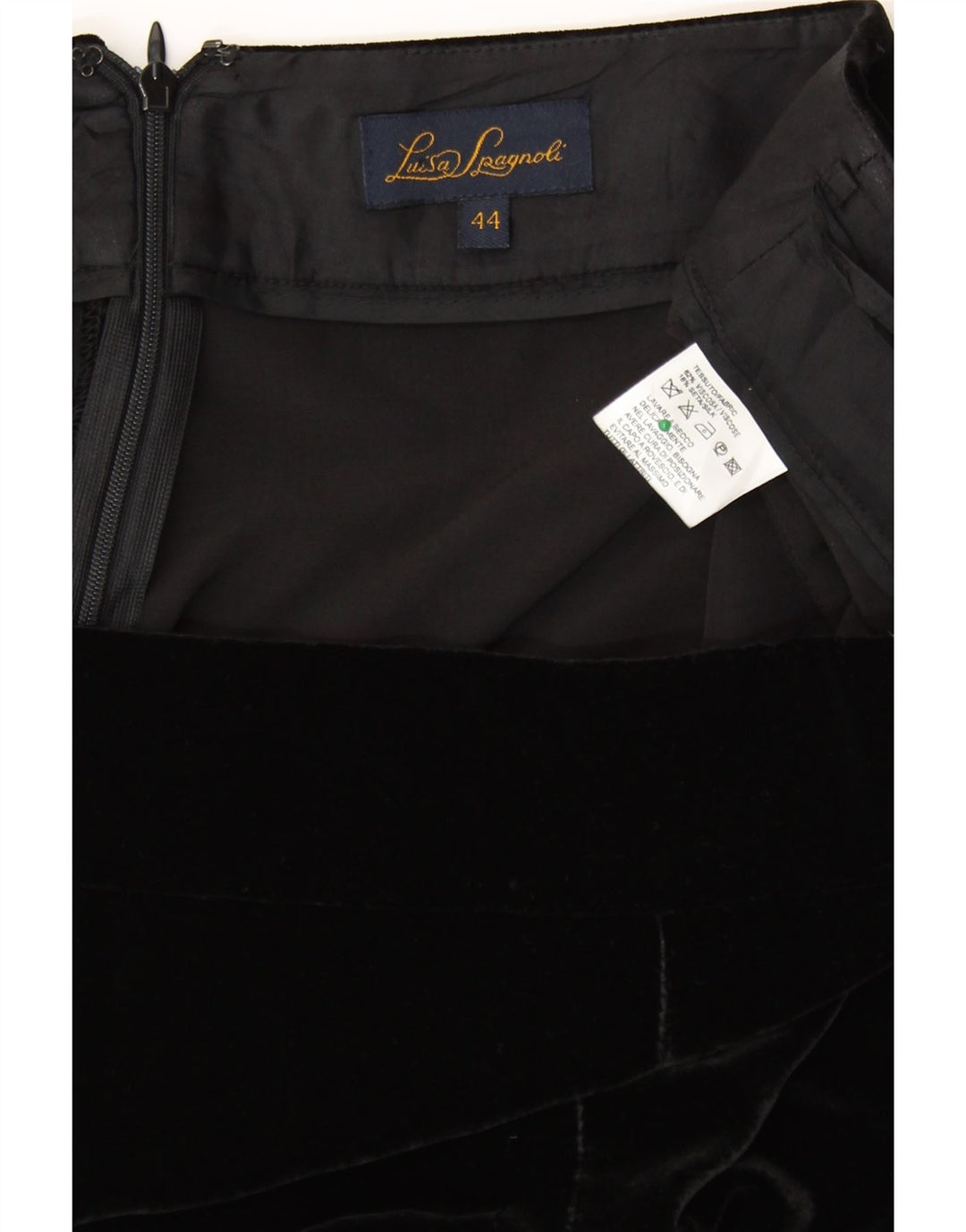 LUISA SPAGNOLI Womens Velvet Casual Trousers IT 44 Medium W34 L31 Black