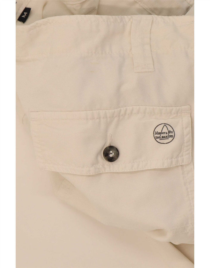 Murphy & Nye Mens Straight Chino Trousers Medium W32 L32 White Cotton