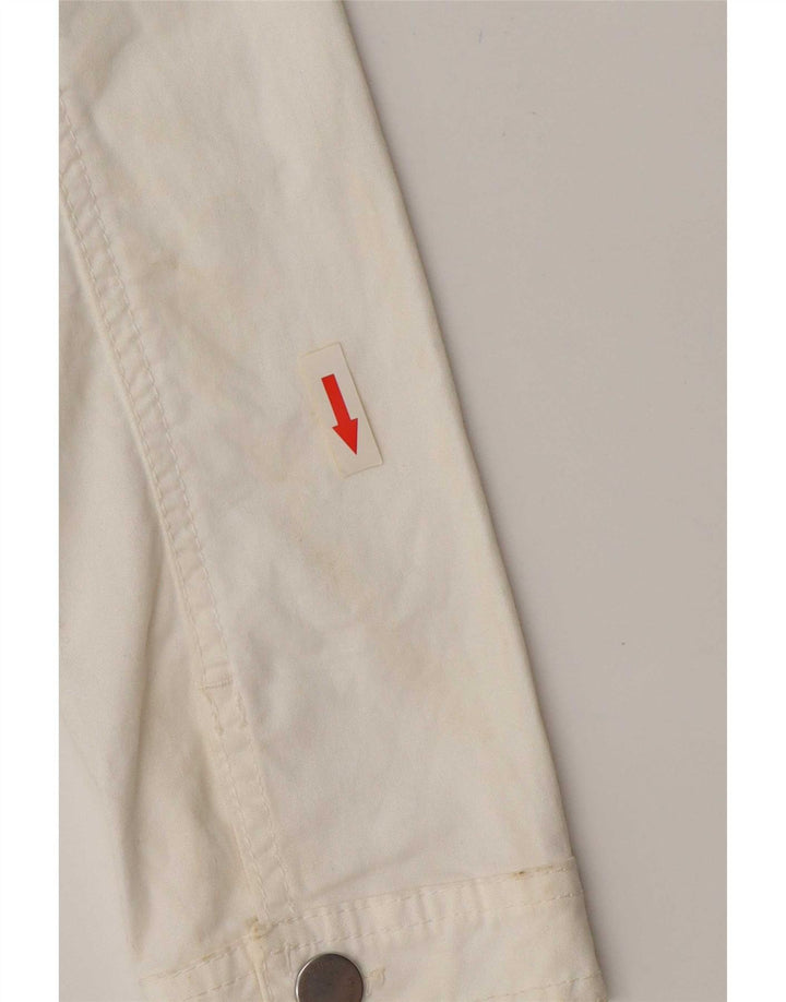 Pierre Cardin Womens Crop Denim Jacket IT 44 Medium White Cotton