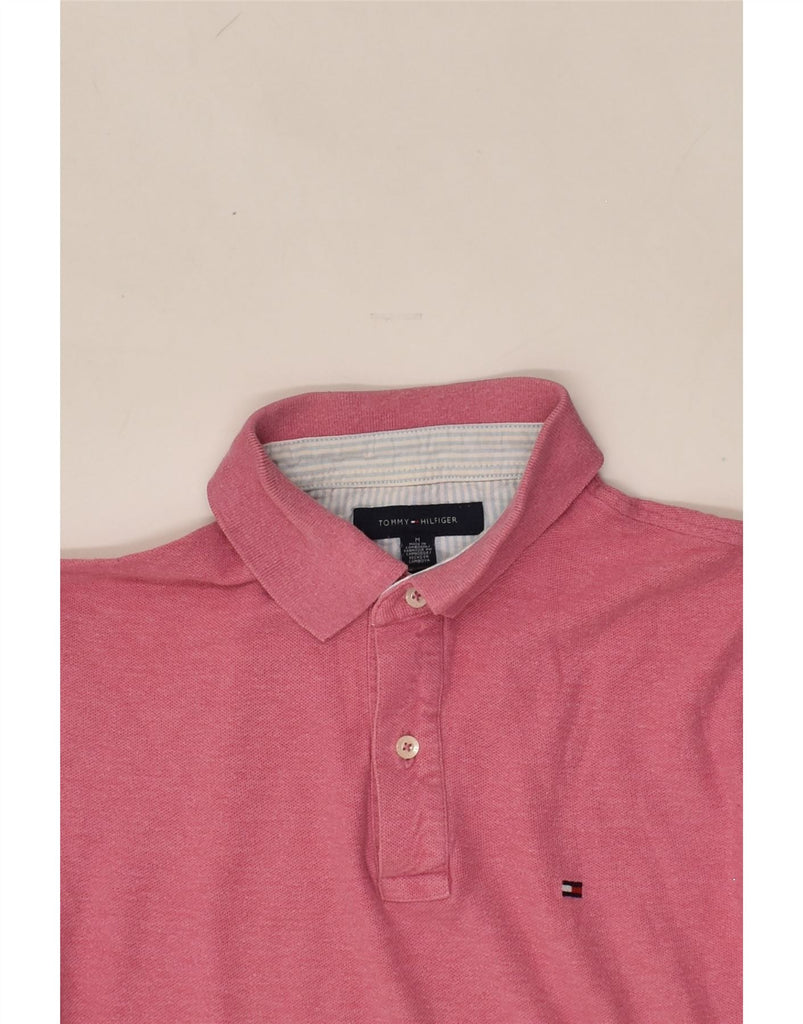 TOMMY HILFIGER Mens Polo Shirt Medium Pink Cotton | Vintage Tommy Hilfiger | Thrift | Second-Hand Tommy Hilfiger | Used Clothing | Messina Hembry 