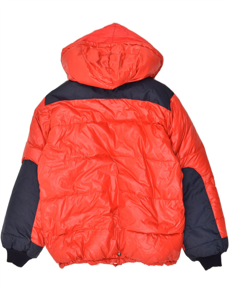 VINTAGE Mens Hooded Padded Jacket UK 42 XL Red Colourblock Polyamide | Vintage Vintage | Thrift | Second-Hand Vintage | Used Clothing | Messina Hembry 