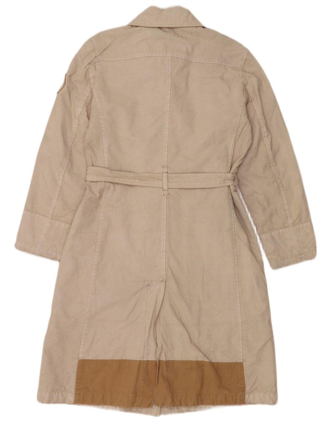 MURPHY & NYE Womens Double Breasted Coat UK 14 Medium Beige Cotton