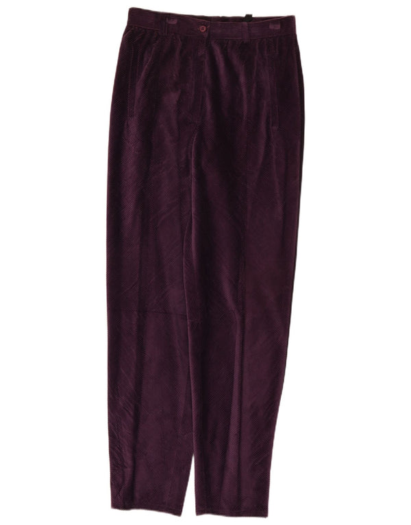 Superior Womens High Waist Corduroy Trousers IT 44 Medium W26 L29 Purple