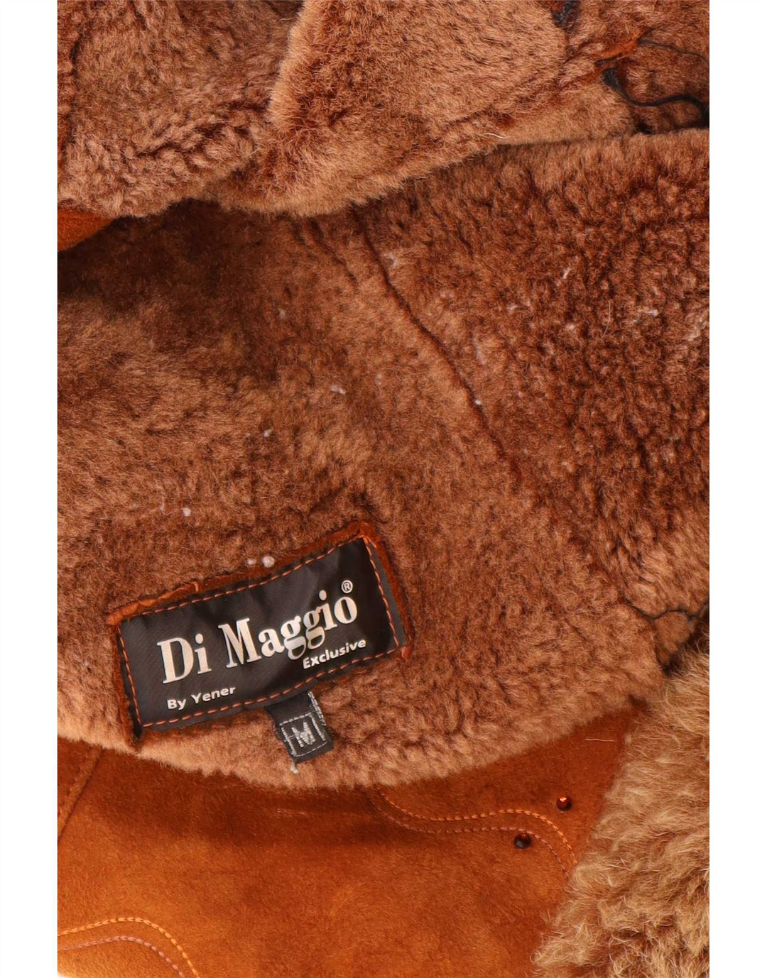 Vintage Womens Shearling Jacket UK 12 Medium Brown Leather