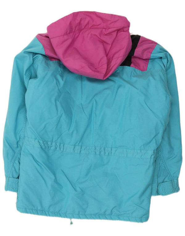 Vaude Mens Hooded Loose Fit Ski Jacket UK 36 Small Blue Colourblock