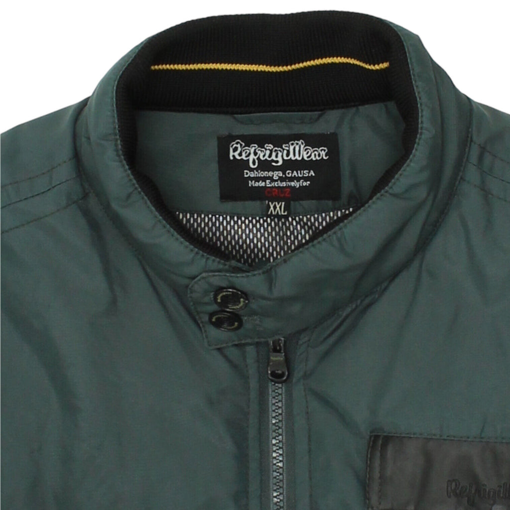 RefrigiWear Mens Green Bomber Style Jacket | Vintage High End Designer VTG | Vintage Messina Hembry | Thrift | Second-Hand Messina Hembry | Used Clothing | Messina Hembry 