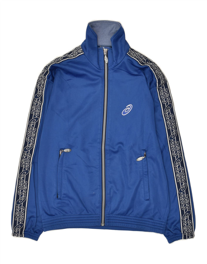 ASICS Boys Tracksuit Top Jacket 12-13 Years Blue Polyester | Vintage Asics | Thrift | Second-Hand Asics | Used Clothing | Messina Hembry 