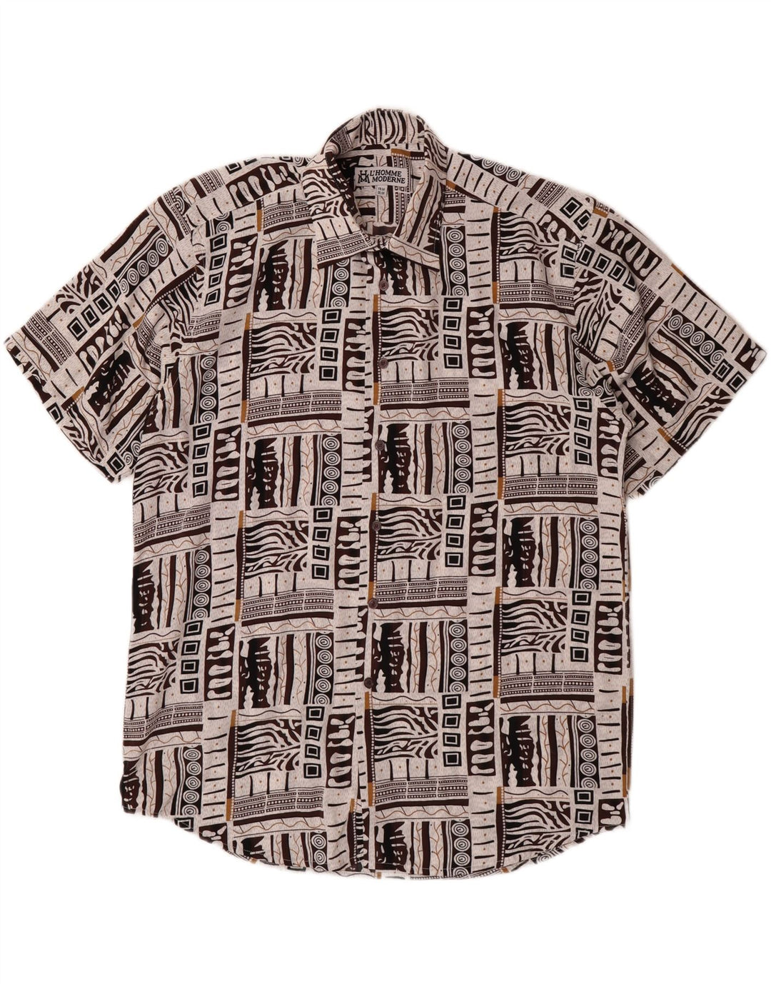 L'HOMME MODERNE Mens Abstract Pattern Shirt Medium Multicoloured Vintage L'Homme Moderne and Second-Hand L'Homme Moderne from Messina Hembry 