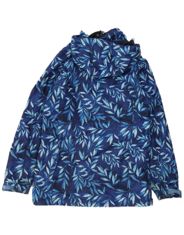 Mountain Warehouse Womens Hooded Raincoat UK 12 Medium Navy Blue Floral