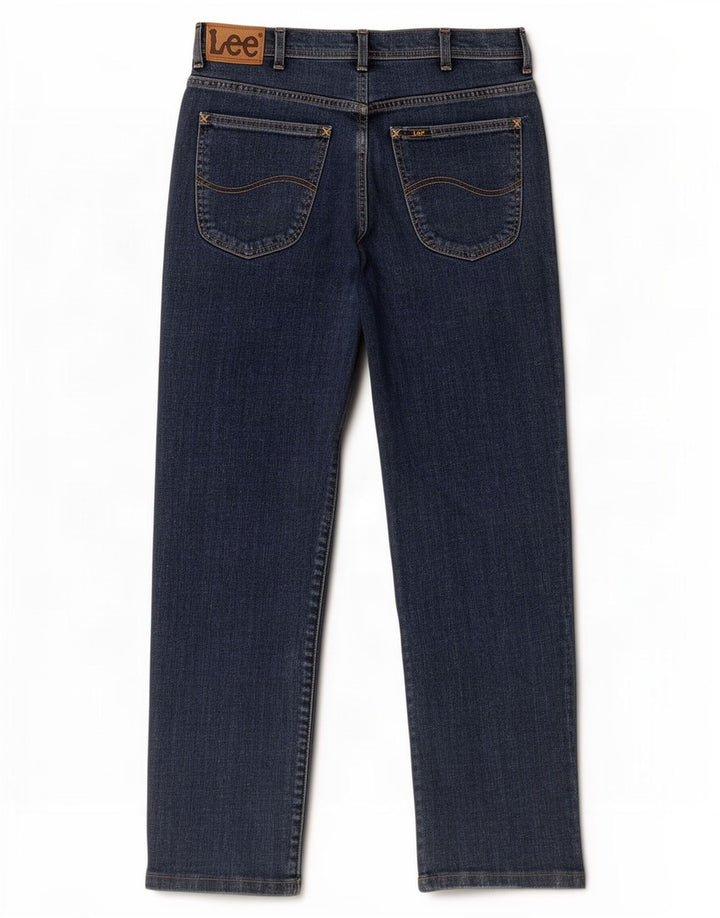Lee Mens Brooklyn Straight Jeans W34 L30 Navy Blue Cotton