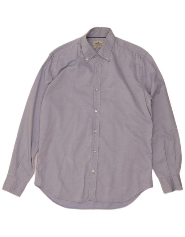 Brooksfield Mens Shirt Size 41 Large Blue Cotton