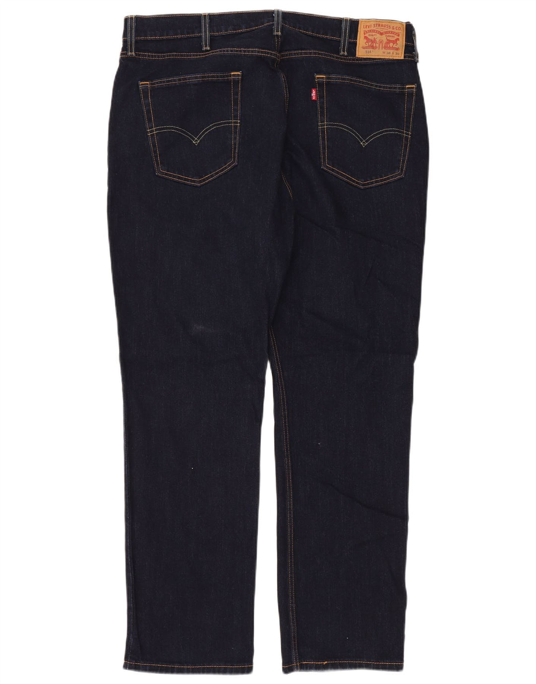 LEVI'S Mens 514 Straight Jeans W38 L30 Navy Blue Cotton