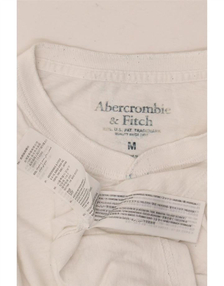 ABERCROMBIE & FITCH Mens T-Shirt Top Medium White Cotton