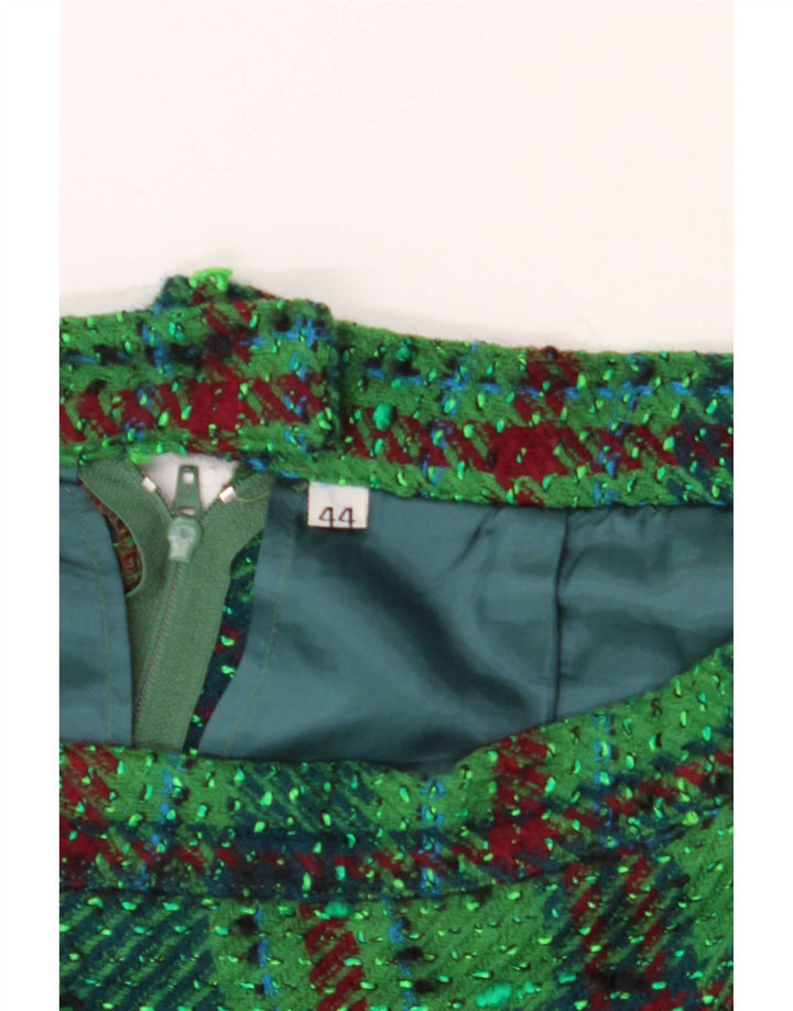 Vintage Womens Pencil Skirt IT 44 Medium W28 Green Plaid