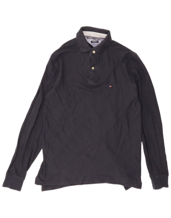 Tommy Hilfiger Mens Long Sleeve Regular Fit Polo Shirt Small Navy Blue