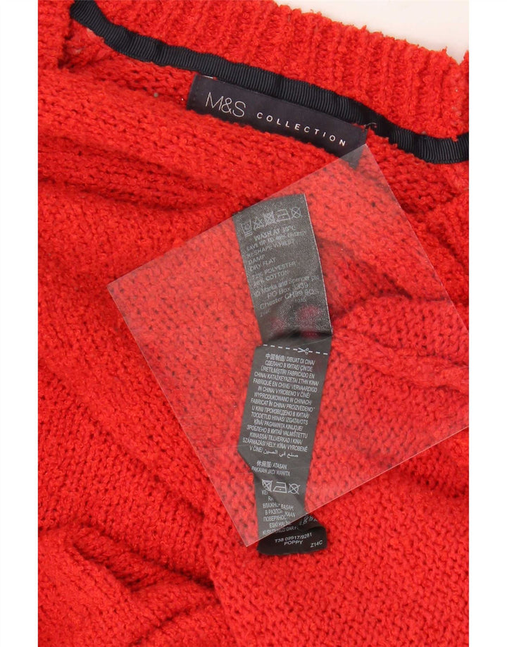 Marks & Spencer Womens Crew Neck Jumper Sweater UK 18 XL Red Polyester