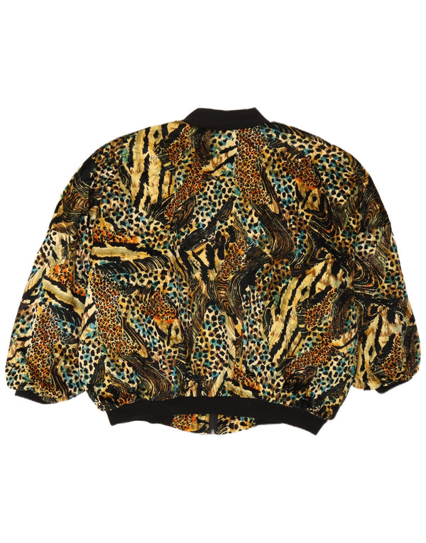 Vintage Womens Bomber Jacket UK 14 Medium Multicoloured Animal Print