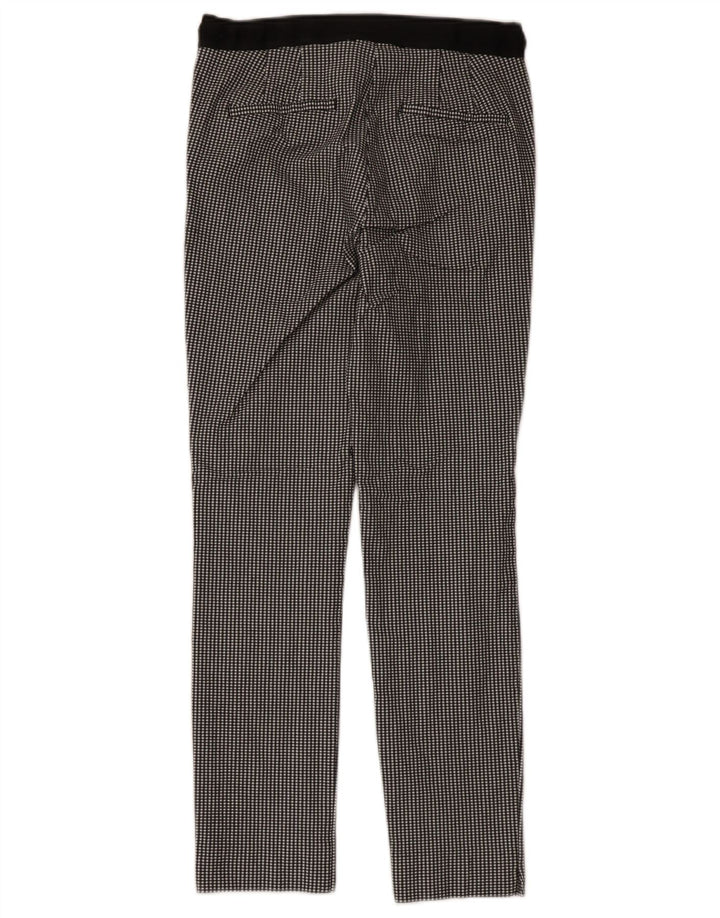 Zara Womens Slim Cropped Trousers Medium W28 L25 Black Gingham Viscose