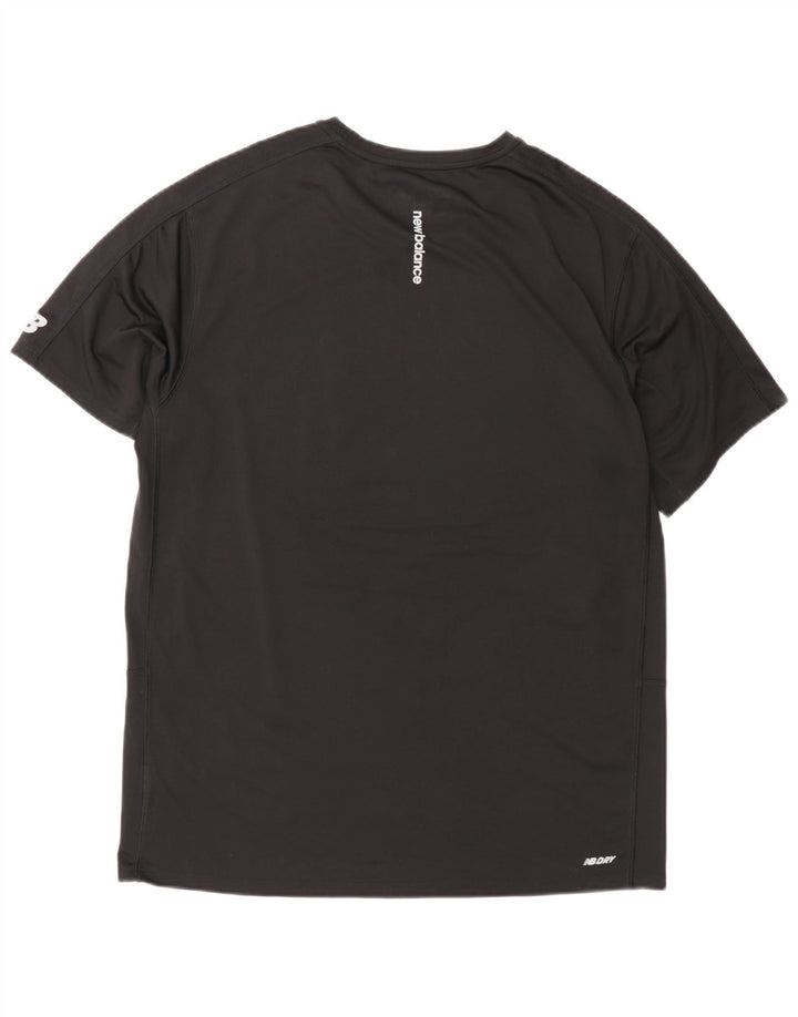 New Balance Mens Graphic T-Shirt Top Medium Black