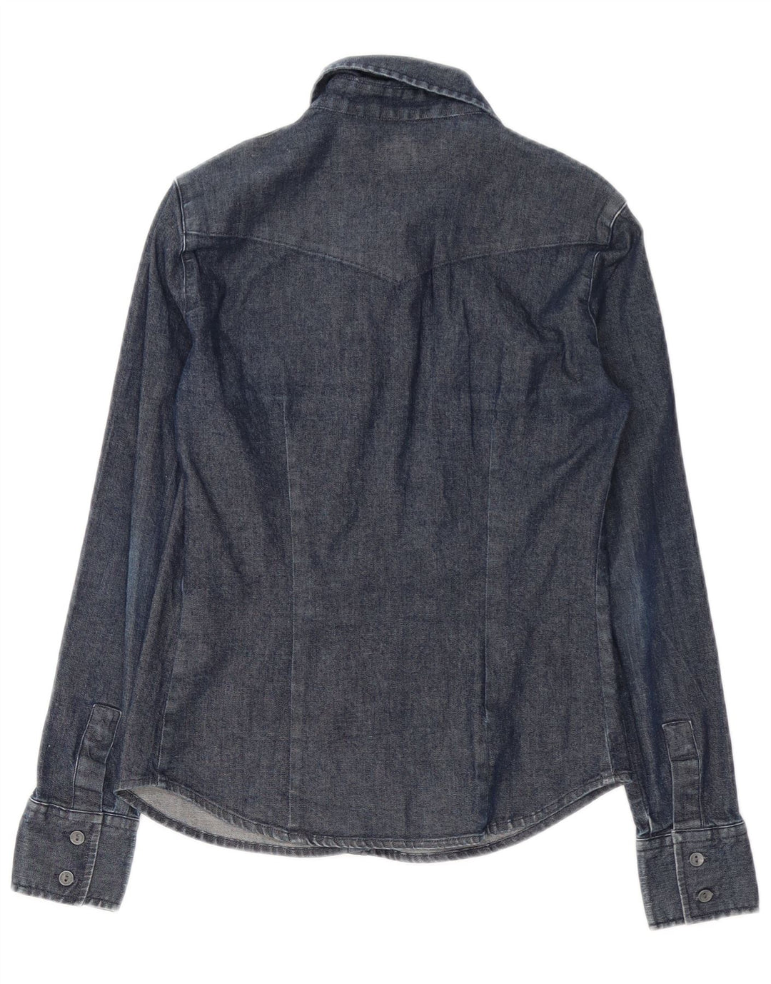 CALVIN KLEIN JEANS Womens Denim Shirt UK 12 Medium Navy Blue Cotton