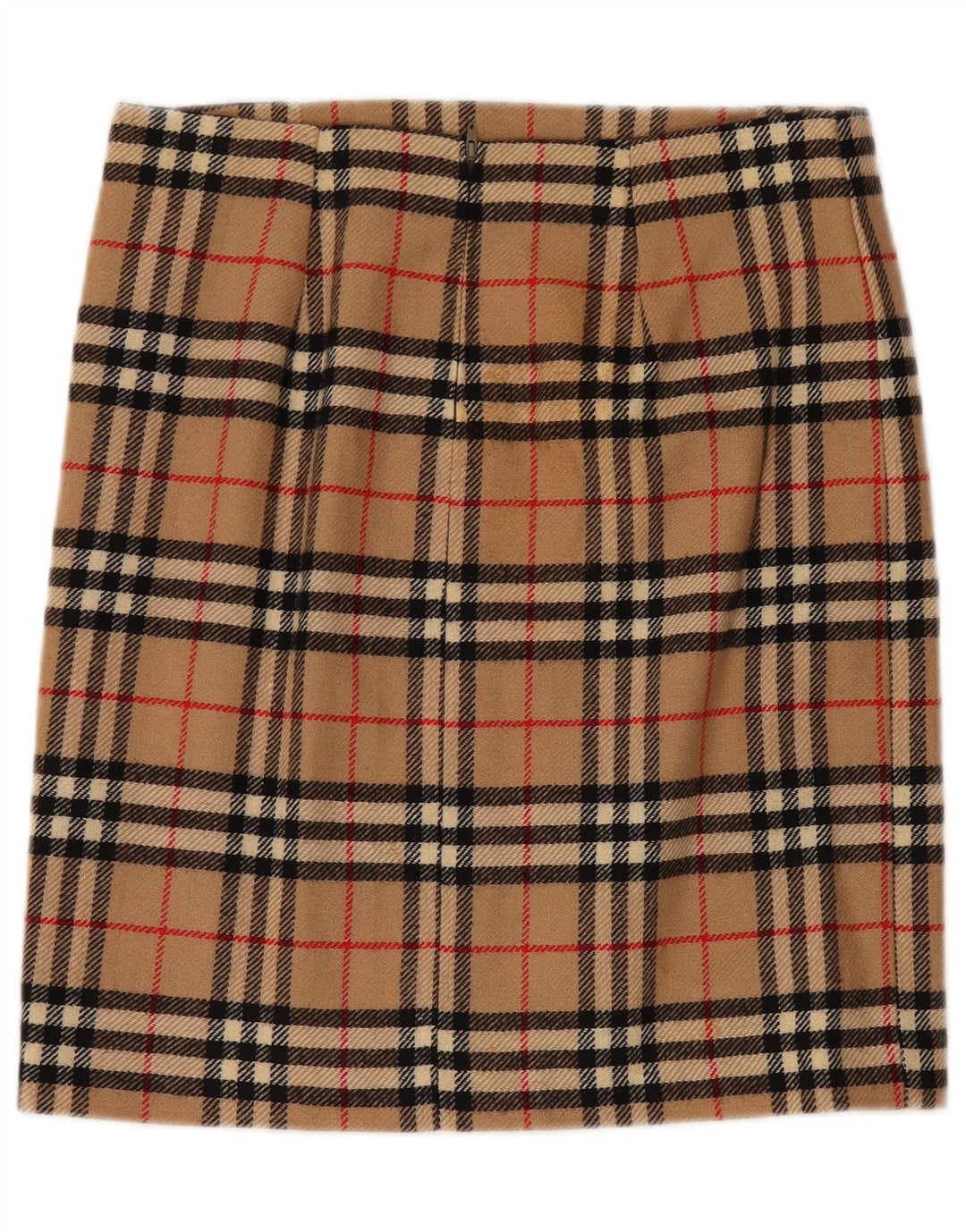 VINTAGE Womens Straight Skirt W32 Large  Beige Check