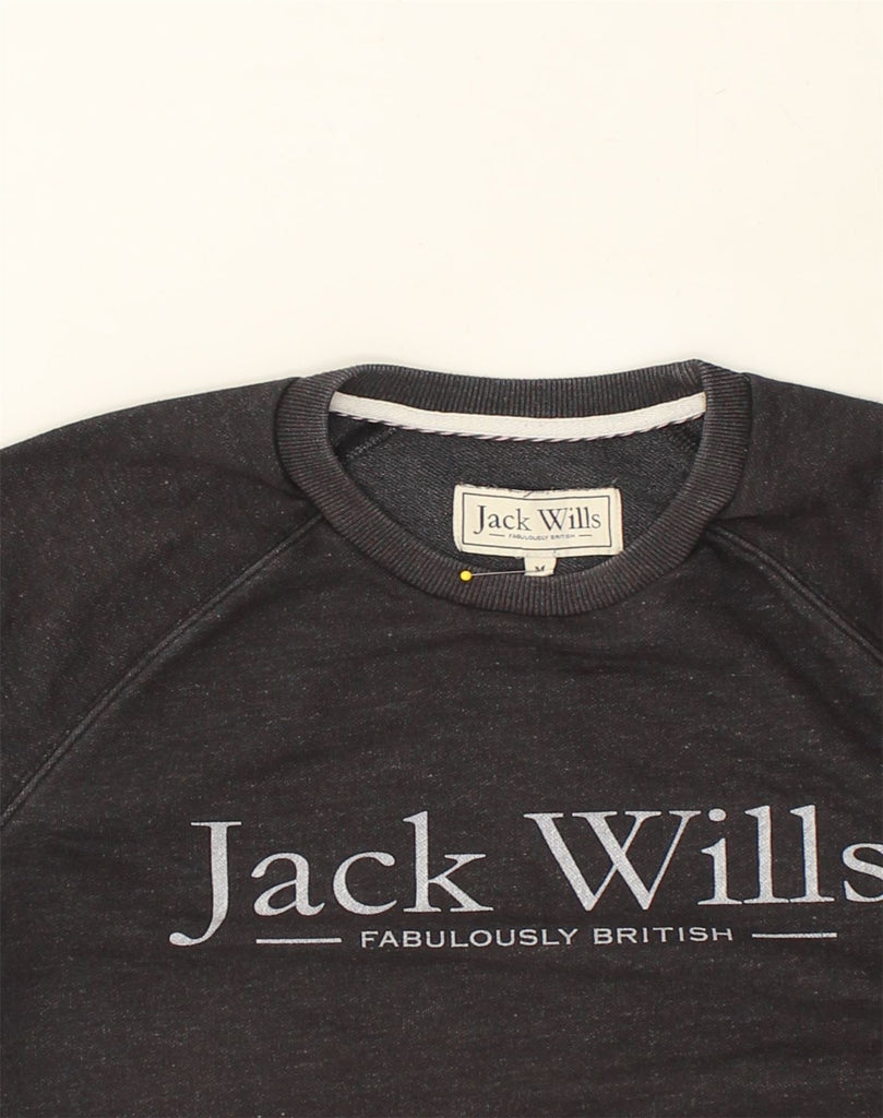 JACK WILLS Mens Graphic Sweatshirt Jumper Medium Grey Cotton | Vintage Jack Wills | Thrift | Second-Hand Jack Wills | Used Clothing | Messina Hembry 