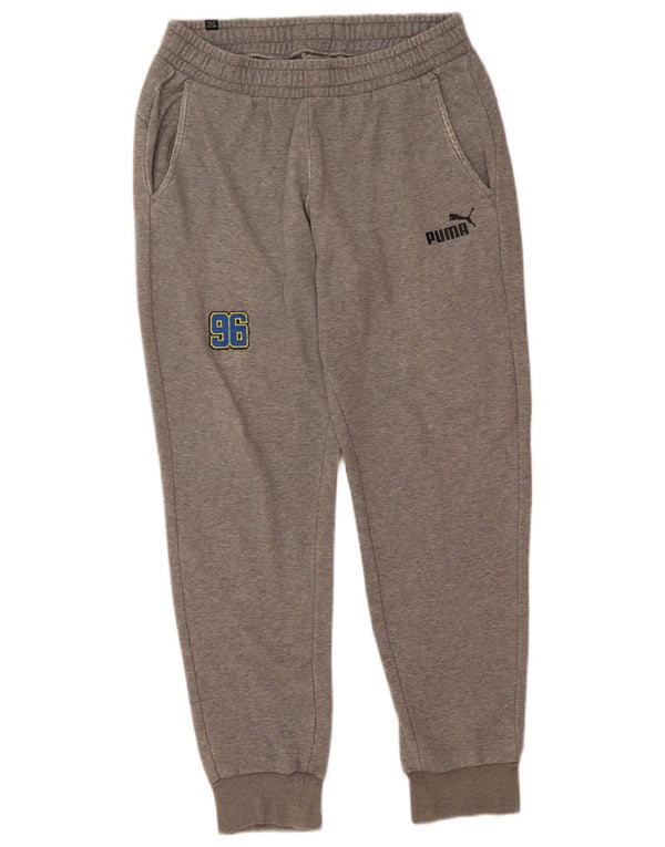 Puma Mens Graphic Tracksuit Trousers Joggers Large  Grey Flecked Cotton