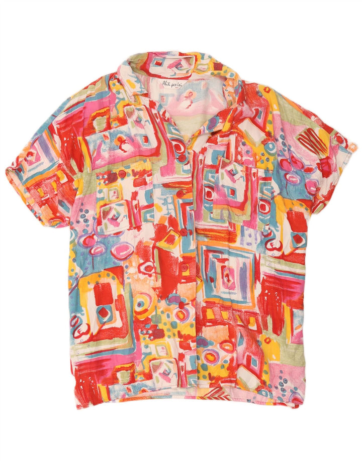 Vintage Womens Short Sleeve Shirt IT 46 Large Multicoloured Patchwork
