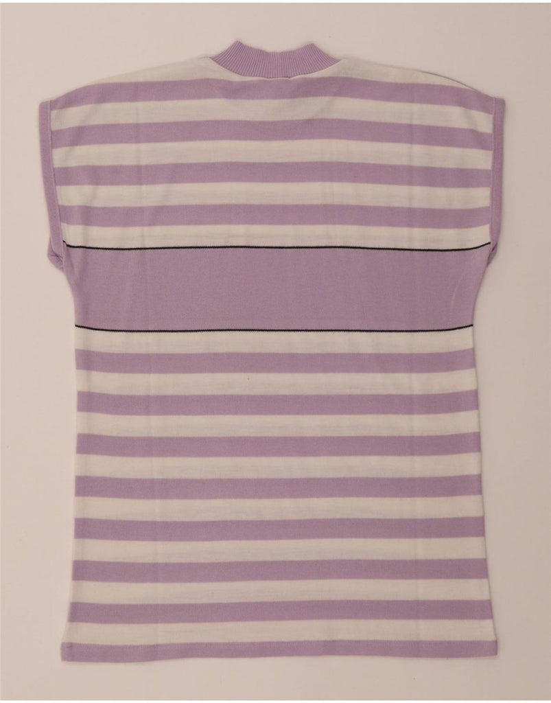 C&A Womens Longline Turtle Neck Jumper Sweater UK 10 Small Purple Striped Vintage C&A and Second-Hand C&A from Messina Hembry 