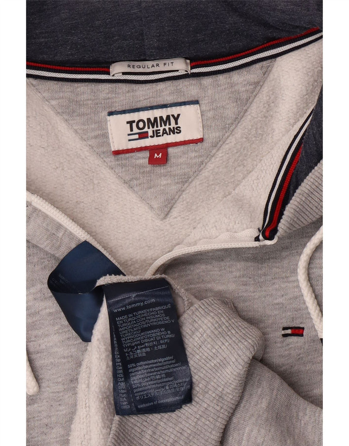 TOMMY HILFIGER Mens Regular Fit Zip Hoodie Sweater Medium Grey Flecked