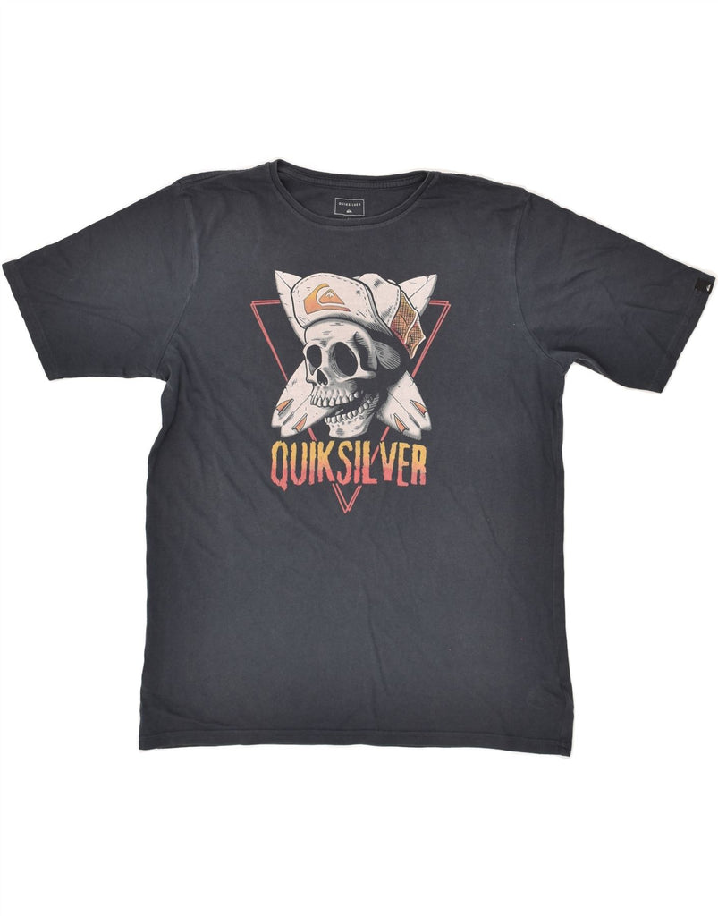 QUIKSILVER Boys Graphic T-Shirt Top 13-14 Years Grey Cotton | Vintage Quiksilver | Thrift | Second-Hand Quiksilver | Used Clothing | Messina Hembry 