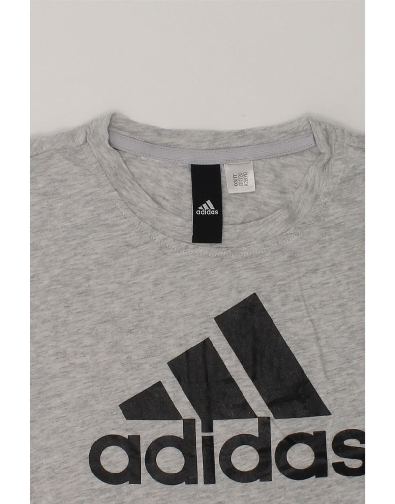 ADIDAS Boys Graphic T-Shirt Top 9-10 Years Grey | Vintage Adidas | Thrift | Second-Hand Adidas | Used Clothing | Messina Hembry 