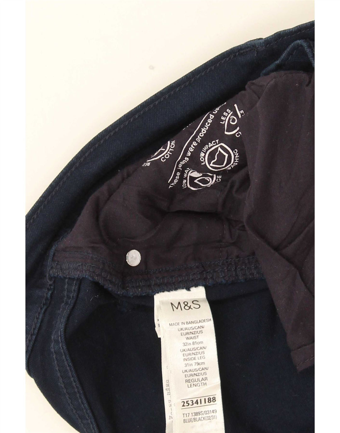 Marks & Spencer Mens Slim Jeans W32 L31 Blue Cotton