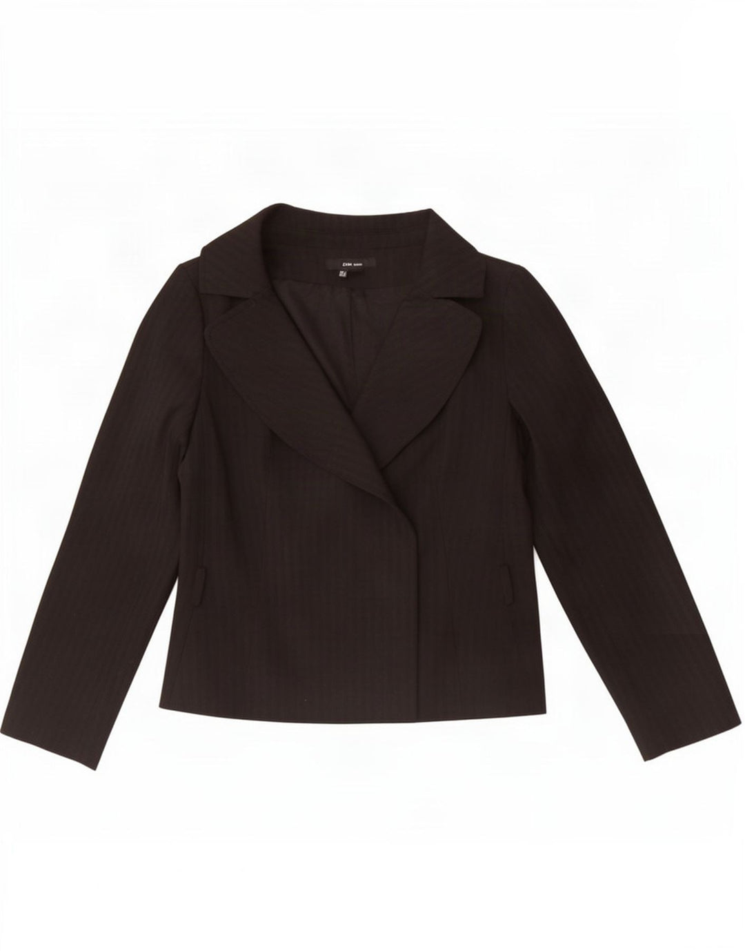 Zara Womens Blazer Jacket UK 14 Large Black Striped Polyester
