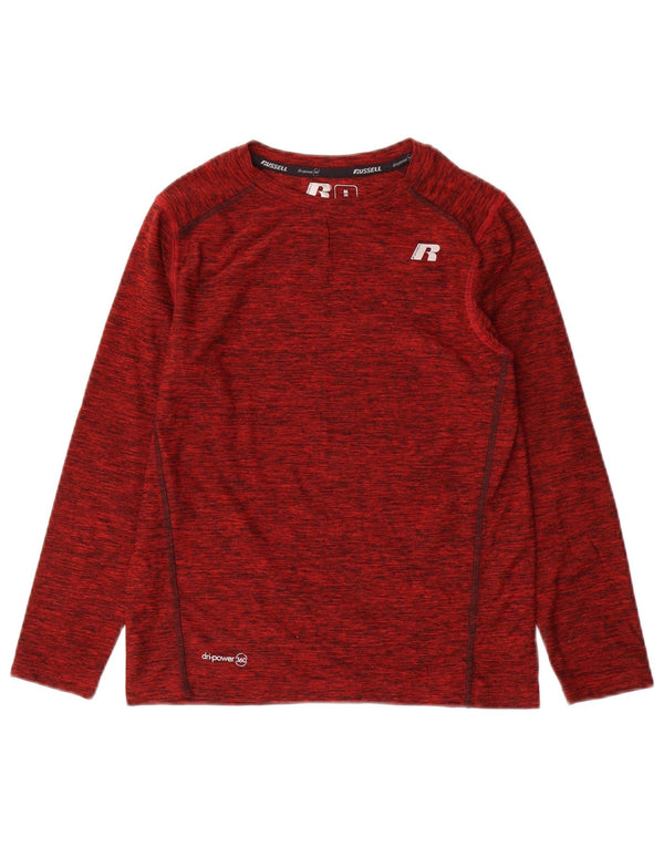 Russell Athletic Boys Dri-Power Top Long Sleeve 7-8 Years Medium Maroon