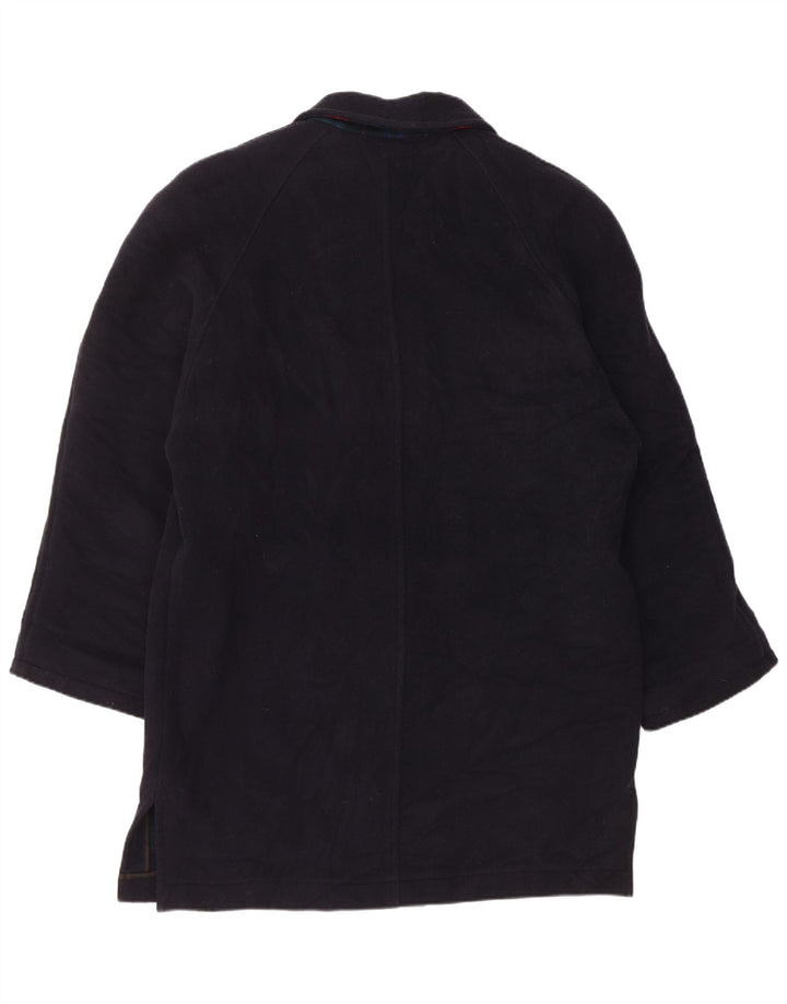PIERRE CARDIN Mens Overcoat UK 40 Large Navy Blue Cashmere
