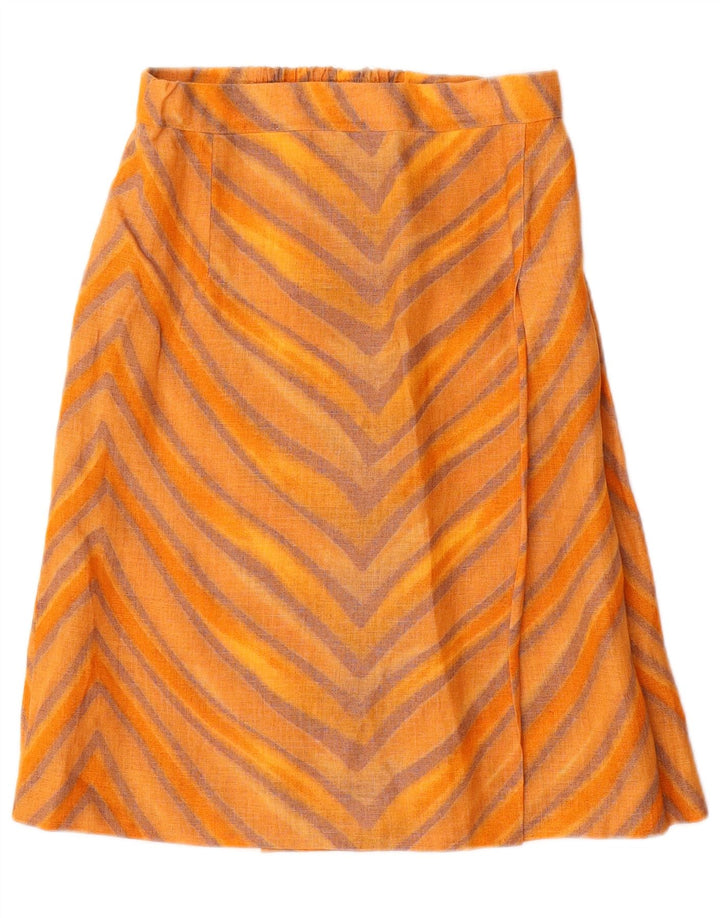 STIZZOLI Womens A-Line Skirt IT 42 Medium W28 Orange Striped Viscose