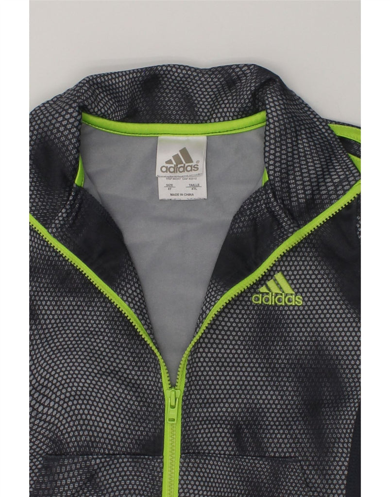 ADIDAS Boys Tracksuit Top Jacket 3-4 Years Grey Spotted Polyester | Vintage Adidas | Thrift | Second-Hand Adidas | Used Clothing | Messina Hembry 