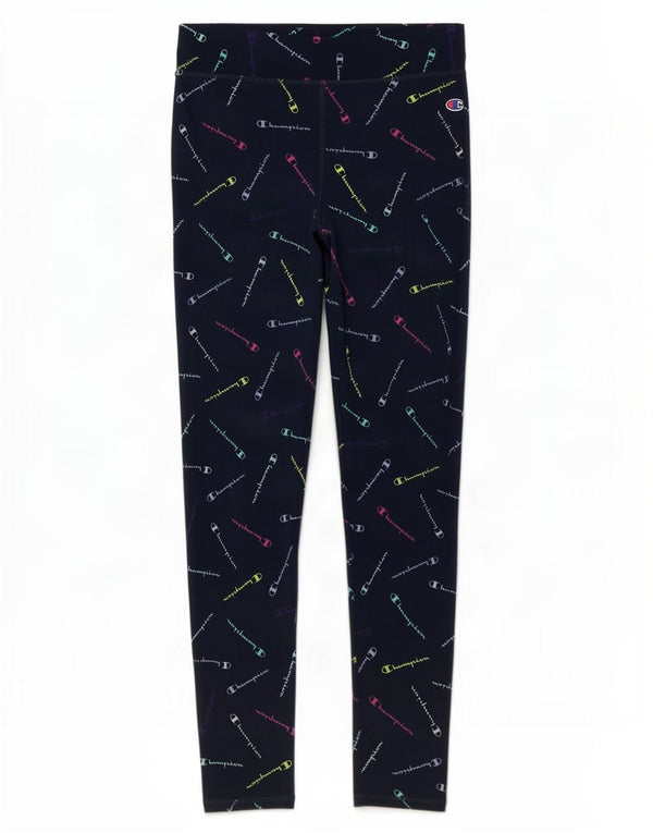 Champion Girls Graphic Leggings 14-15 Years Navy Blue Polyester
