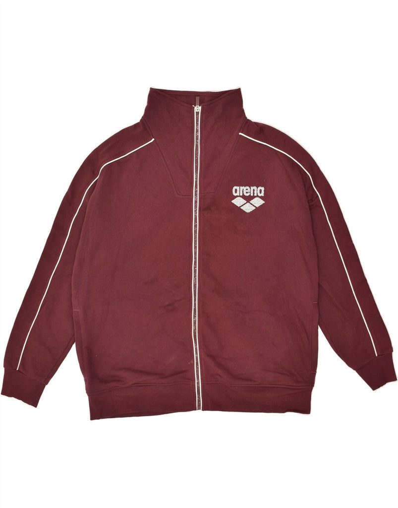 ARENA Mens Loose Fit Tracksuit Top Jacket Medium Burgundy Cotton | Vintage Arena | Thrift | Second-Hand Arena | Used Clothing | Messina Hembry 