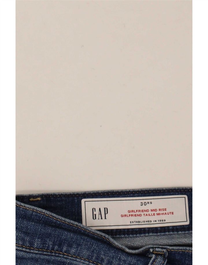 Gap Womens Girlfriend Distressed Mid Rise Slim Jeans W30 L27 Blue