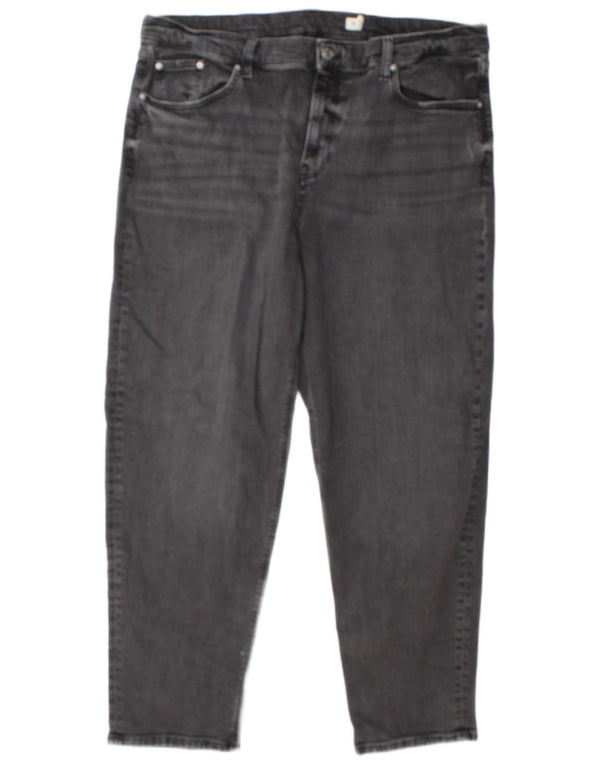 Marks & Spencer Womens Tapered Jeans UK 20 2XL W38 L29 Grey Cotton