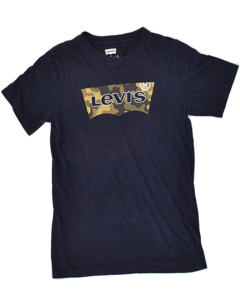 LEVI'S Boys Graphic T-Shirt Top 12-13 Years Large Navy Blue Cotton | Vintage Levi's | Thrift | Second-Hand Levi's | Used Clothing | Messina Hembry 