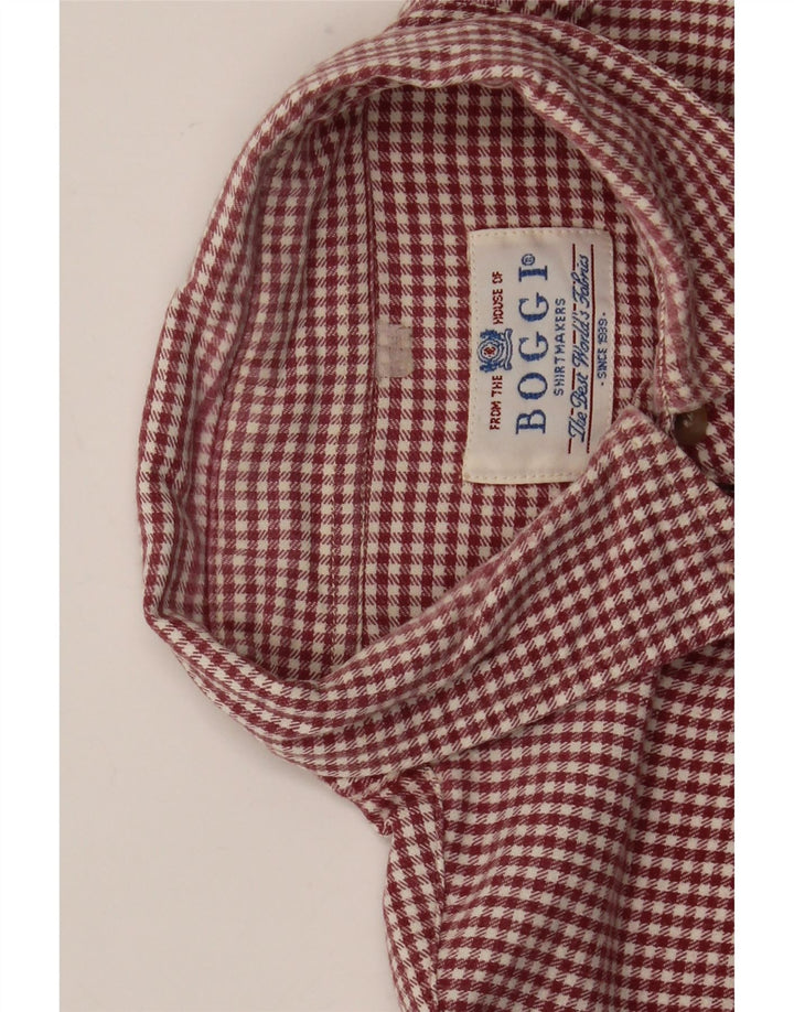 Boggi Mens Shirt Large Red Gingham