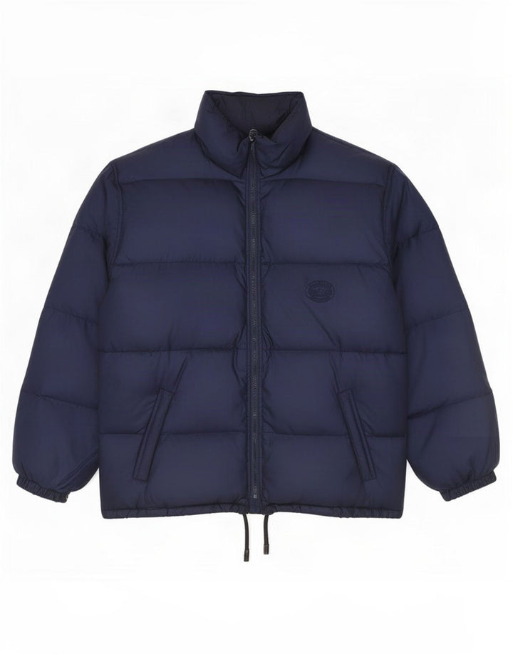 Vintage Mens Padded Jacket UK 38 Medium Navy Blue Polyester