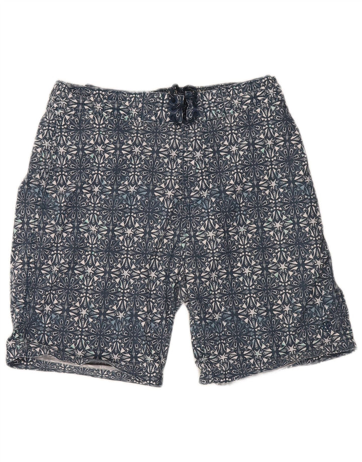 Fat Face Mens Swimming Shorts Medium Navy Blue Geometric Cotton