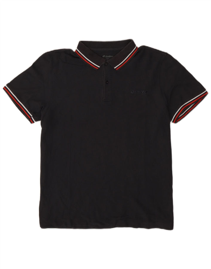 Lotto Mens Polo Shirt XL Black Striped