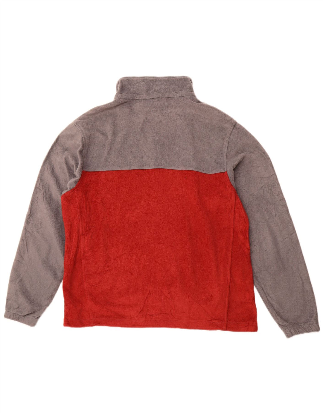 COLUMBIA Mens Fleece Jacket UK 40 Large Red Colourblock Polyester
